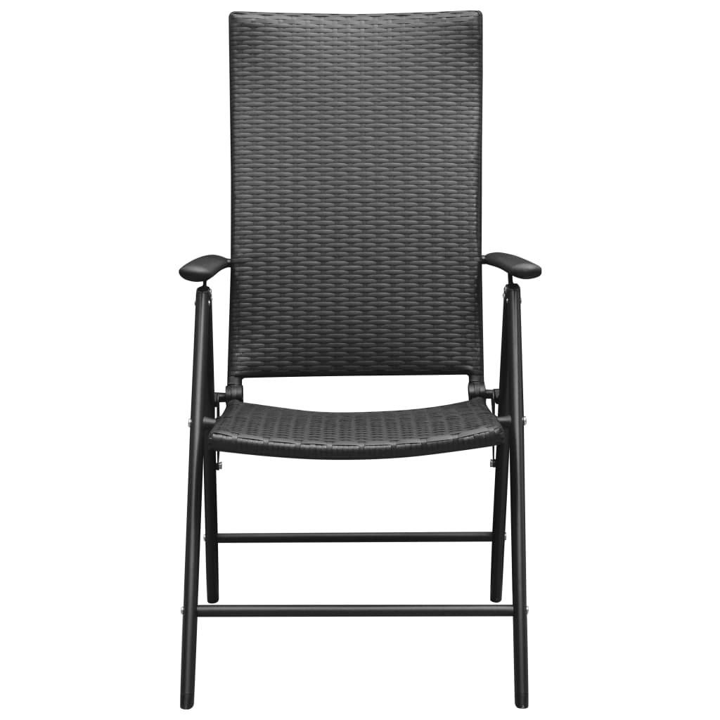 vidaXL Tuinstoelen 4 st poly rattan zwart