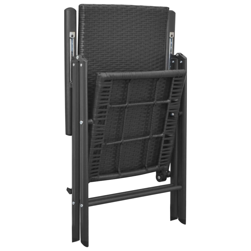 vidaXL Tuinstoelen 4 st poly rattan zwart