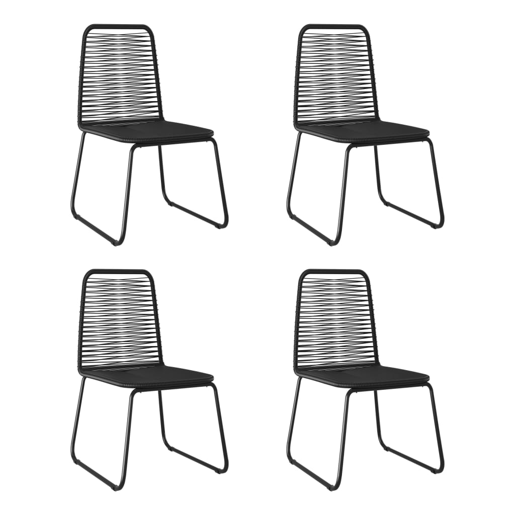 vidaXL Garden Chairs 4 pcs Poly Rattan Black