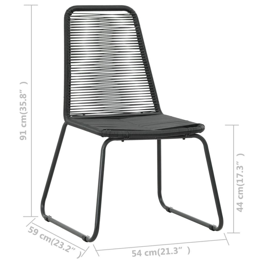 vidaXL Garden Chairs 4 pcs Poly Rattan Black