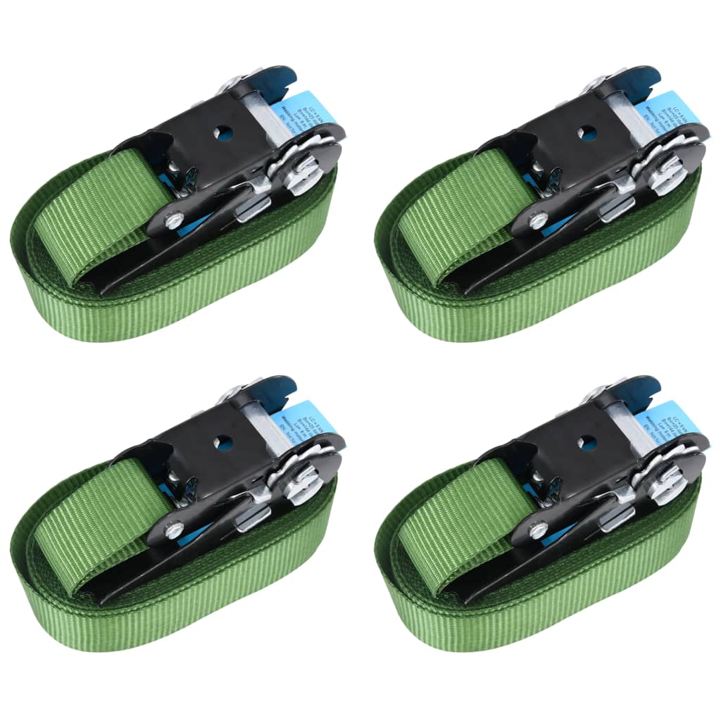 vidaXL Ratchet Straps 4 pcs 800 daN 6 m green