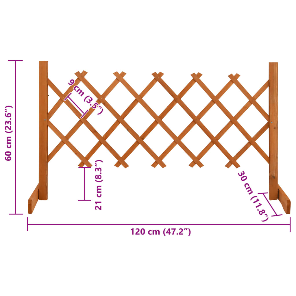 vidaXL Usine de jardin 120x60 cm massif vurenhout orange