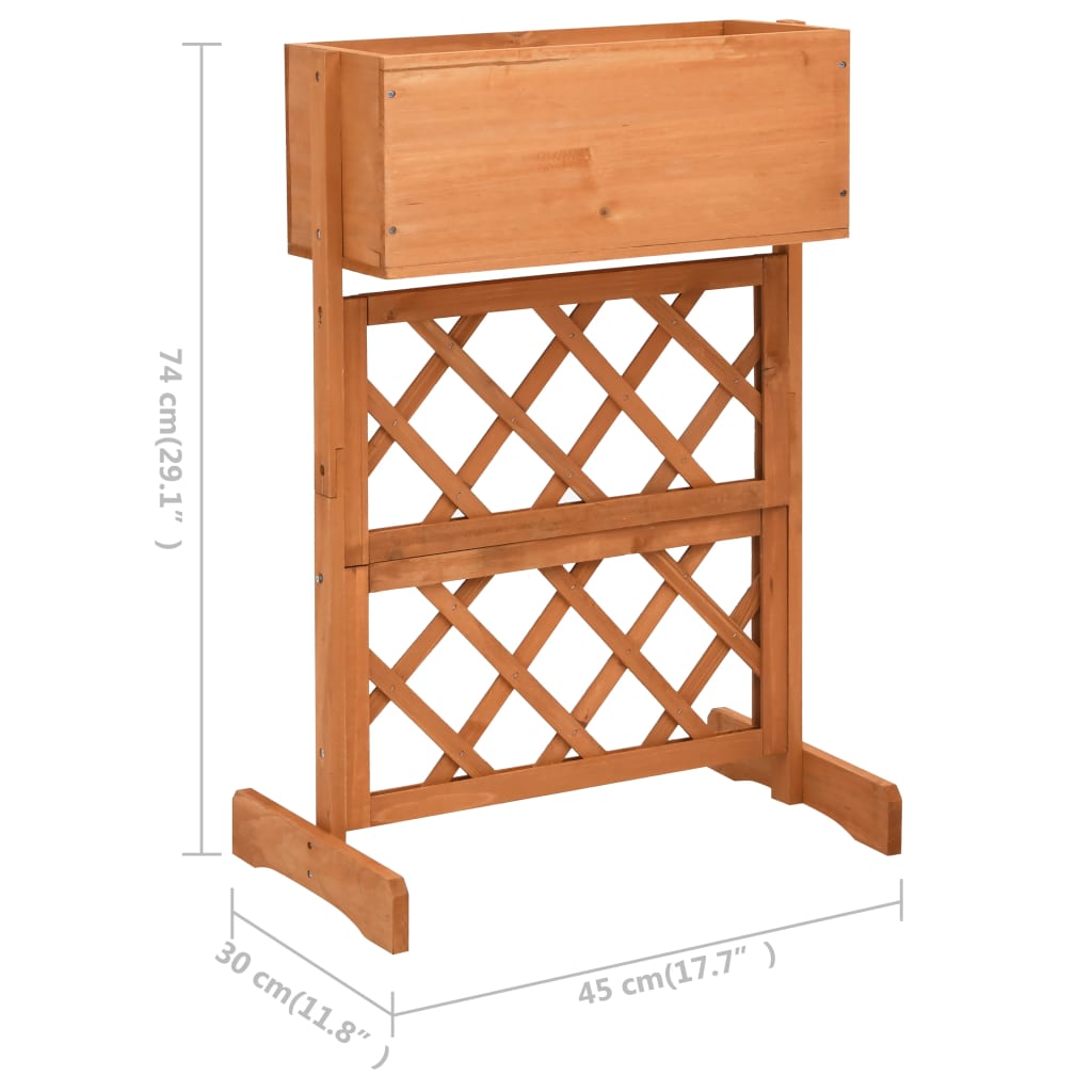 vidaXL Latwerkplantenbak 45x30x74 cm massief vurenhout oranje