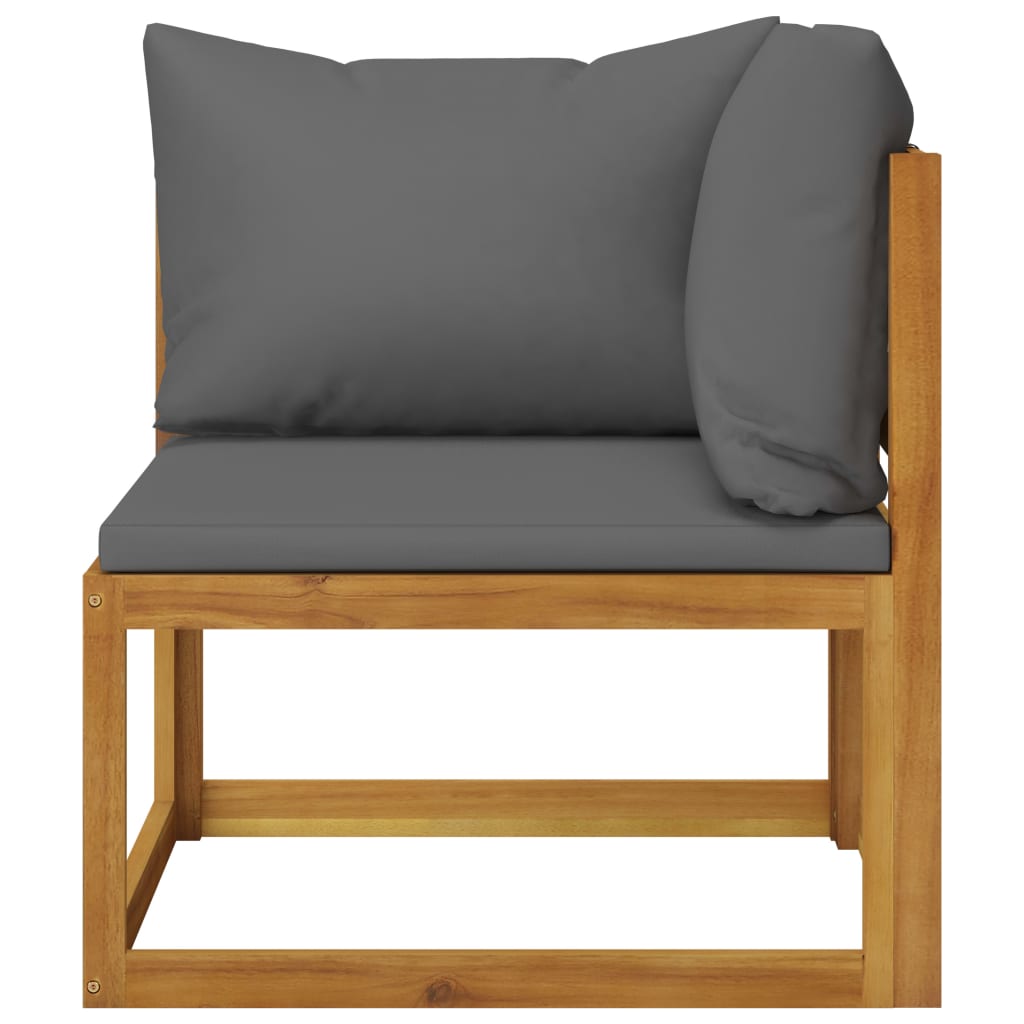 vidaXL 4-Piece Lounge Set with Cushions Solid Acacia Wood