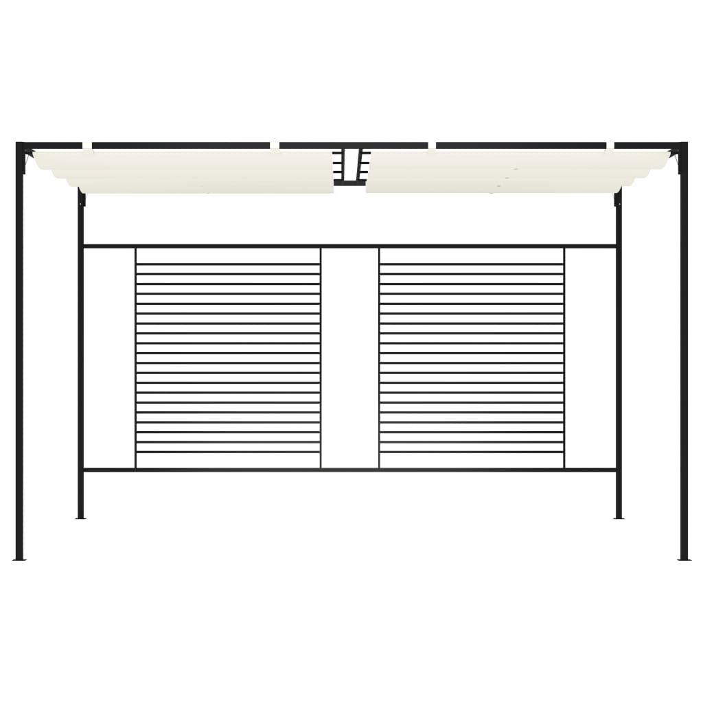 vidaXL Prieel met uittrekbaar dak 180 g/m² 3x4x2,3 m crèmekleurig