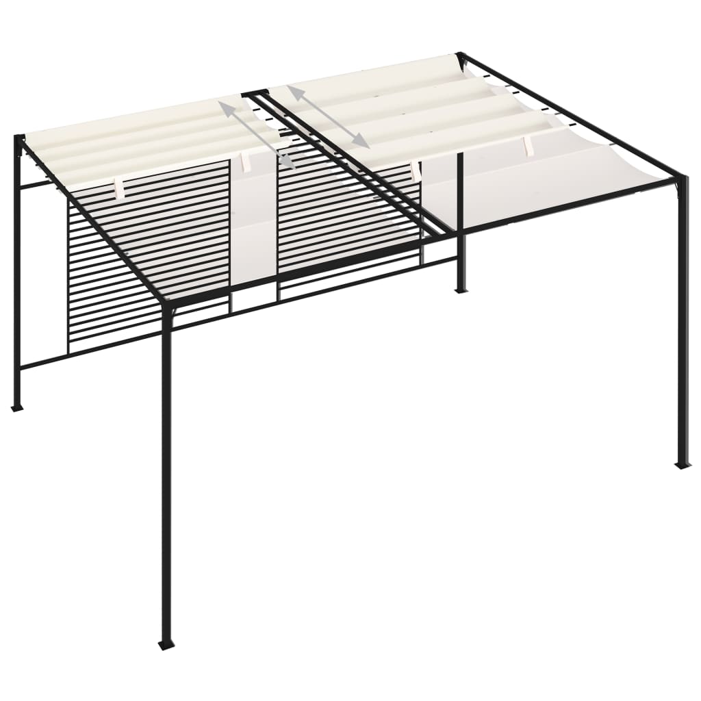vidaXL Prieel met uittrekbaar dak 180 g/m² 3x4x2,3 m crèmekleurig