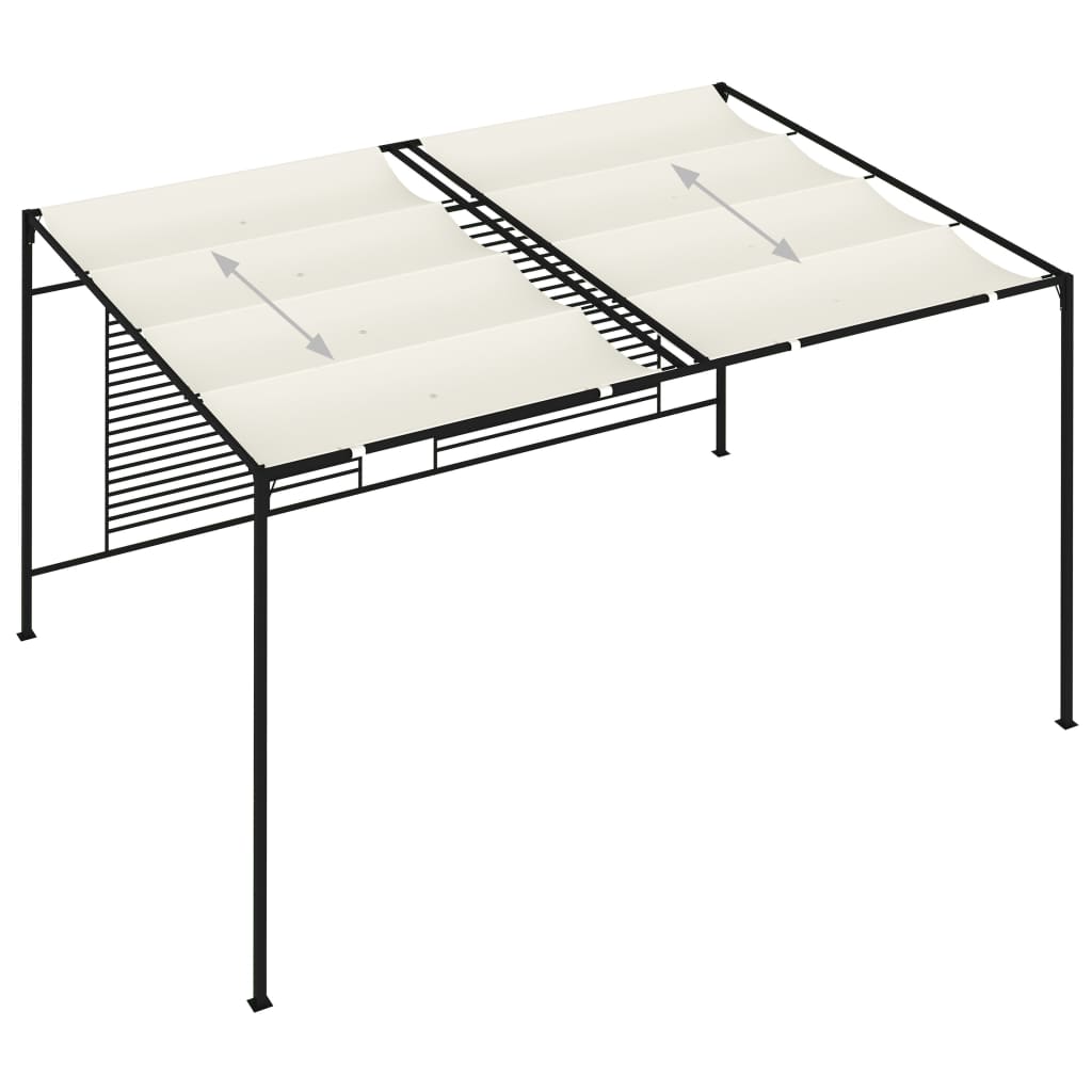 vidaXL Prieel met uittrekbaar dak 180 g/m² 3x4x2,3 m crèmekleurig