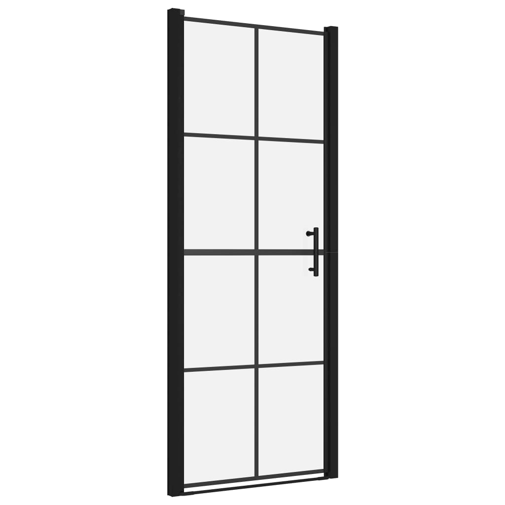 vidaXL Shower Doors 81x195 cm Tempered Glass Black