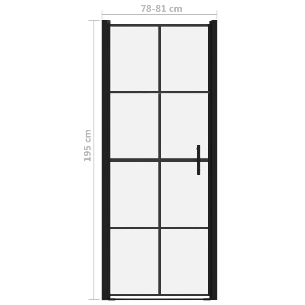 vidaXL Shower Doors 81x195 cm Tempered Glass Black