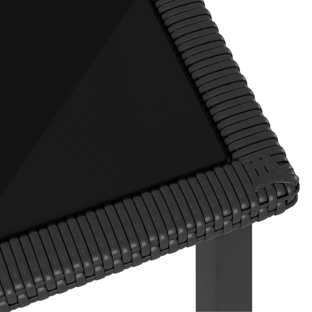vidaXL Tuintafel 70x70x73 cm poly rattan zwart