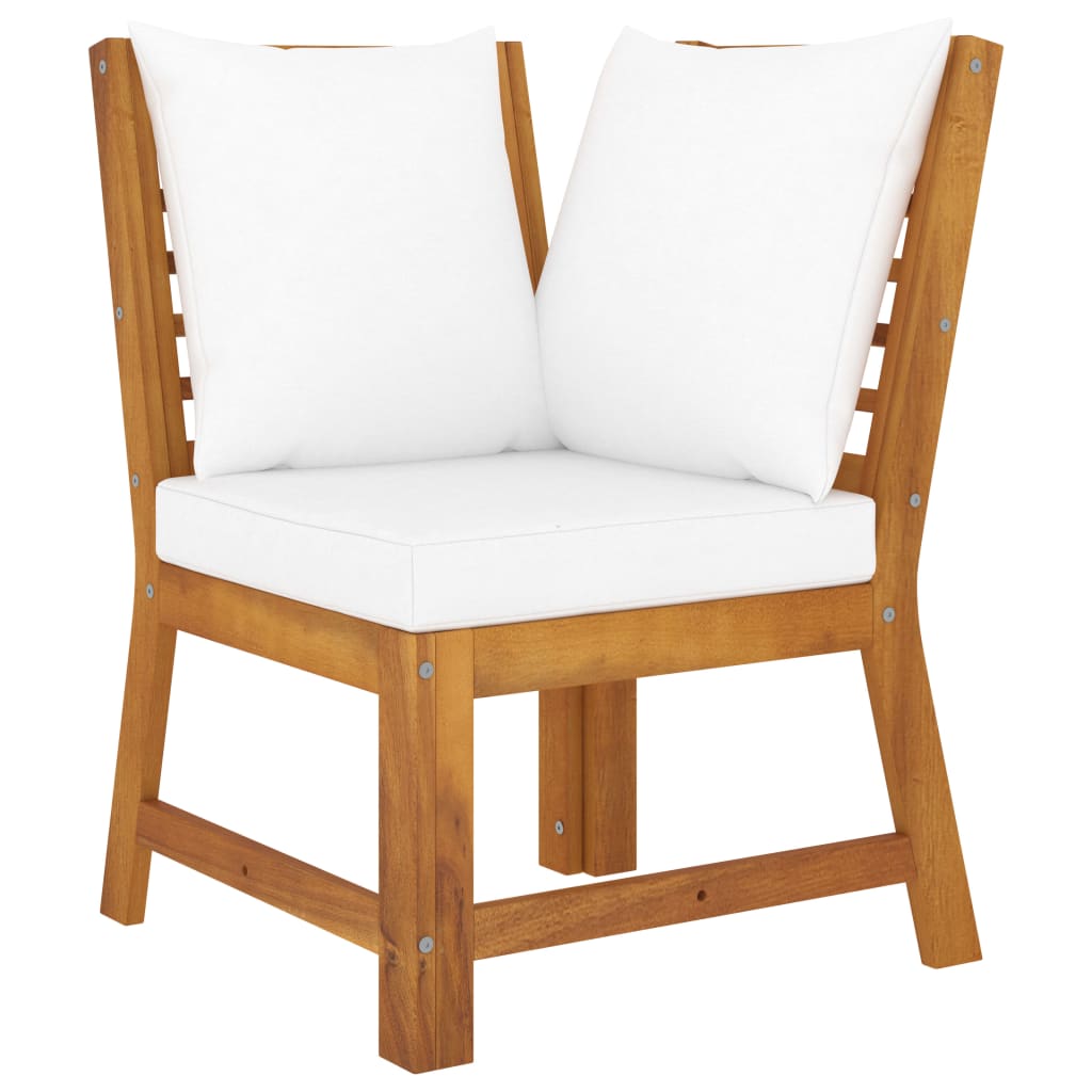 vidaXL 4-Piece Lounge Set with Cushions Solid Acacia Wood Cream