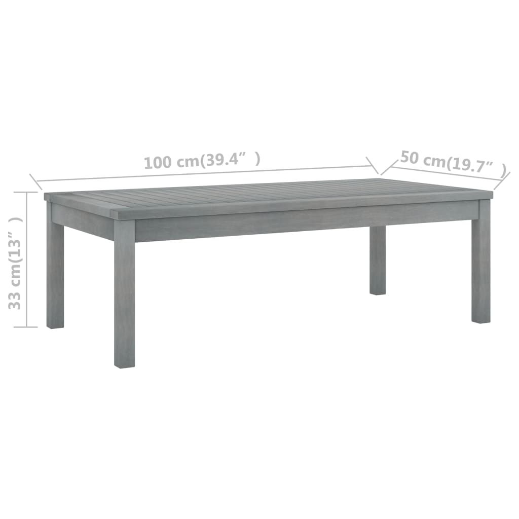 vidaXL 5-piece Lounge Set with Cushions Solid Acacia Wood Grey