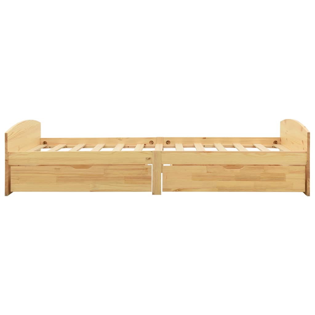 vidaXL Bedframe met 2 lades massief grenenhout 90x200 cm