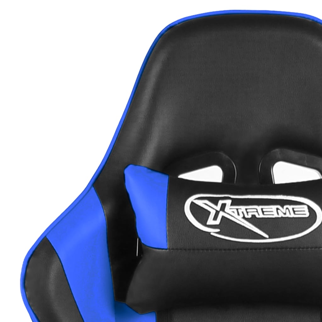 vidaXL Gamestoel draaibaar PVC blauw