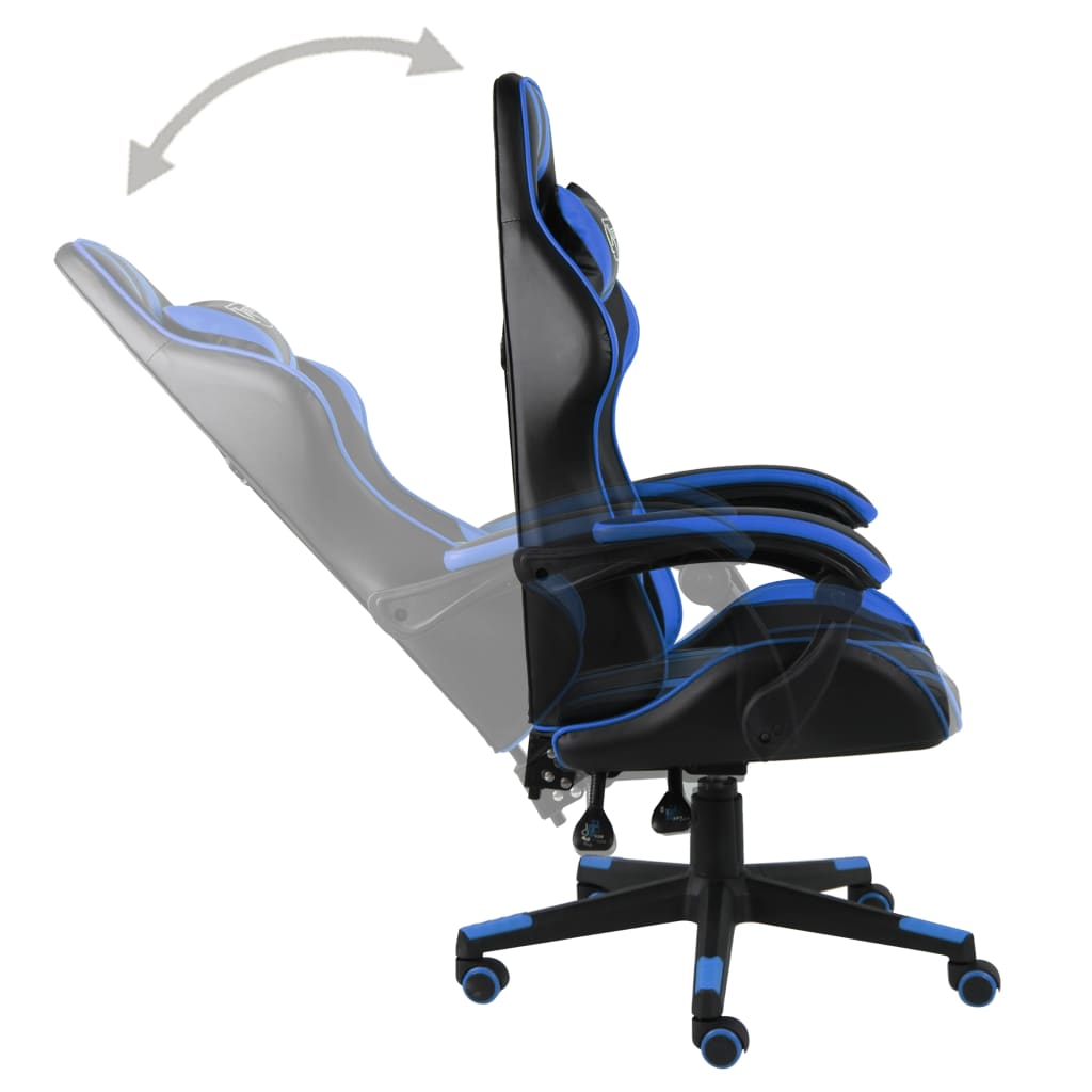 vidaXL Racestoel kunstleer zwart en blauw