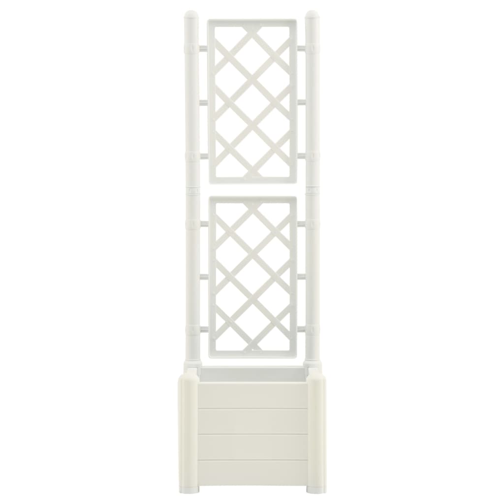 vidaXL Plantenbak met latwerk 43x43x142 cm PP wit
