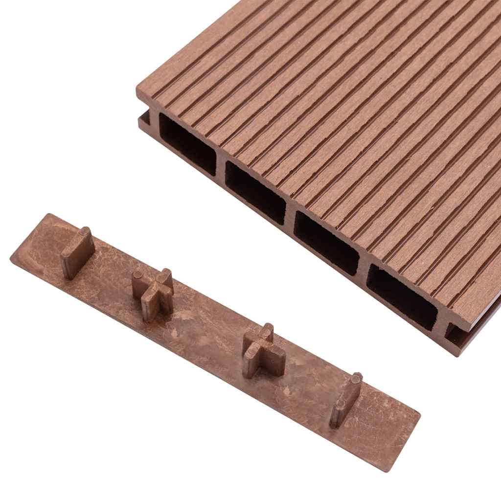 vidaXL Terrace Cover Caps 10 pcs plastic brown