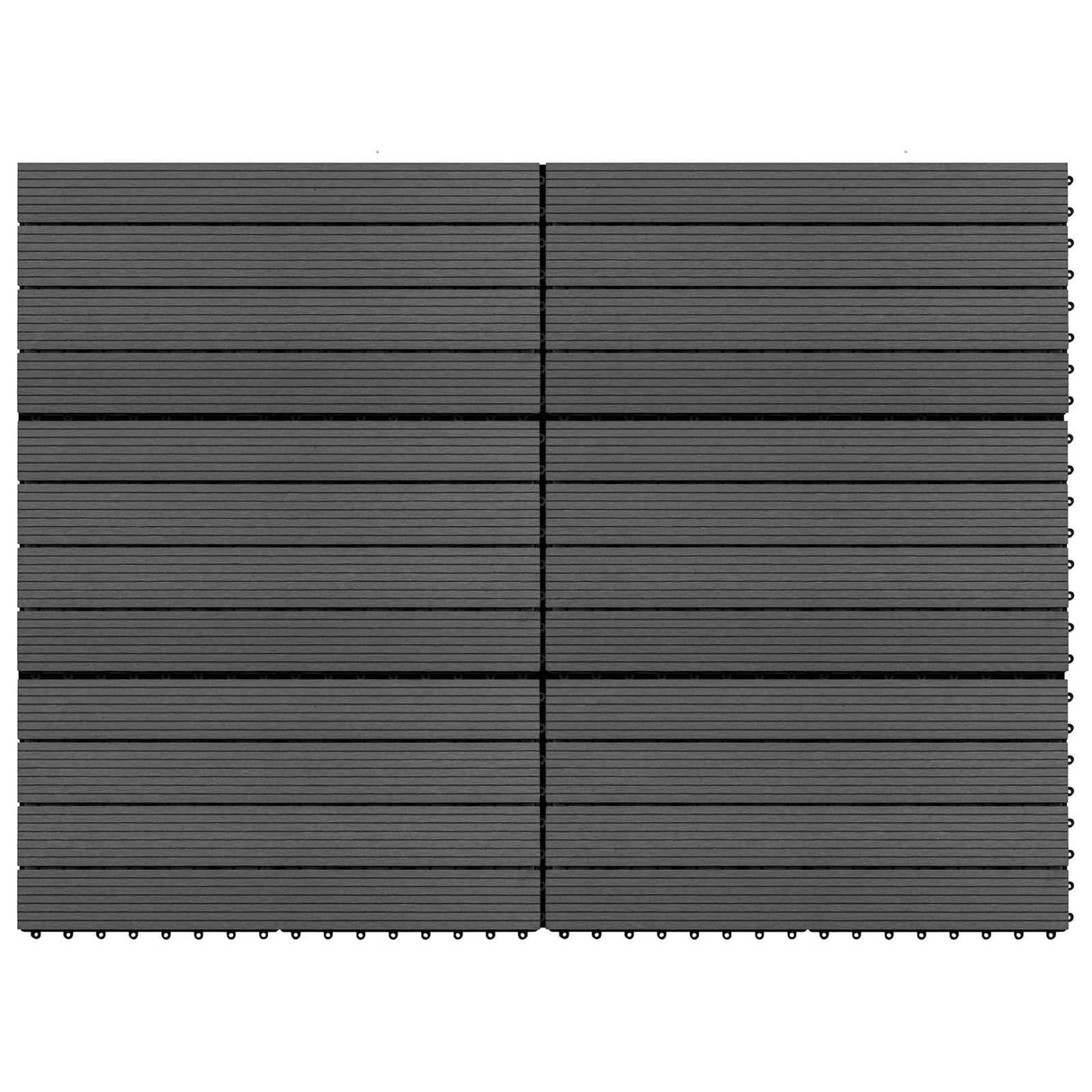 vidaXL Dalles de terrasse 6 pcs Noir 60 x 30 cm WPC