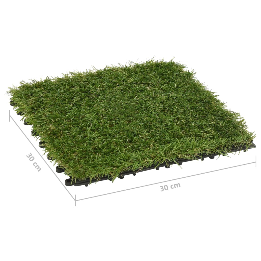 vidaXL Artificial Grass Tiles 11 pcs 30x30 cm green