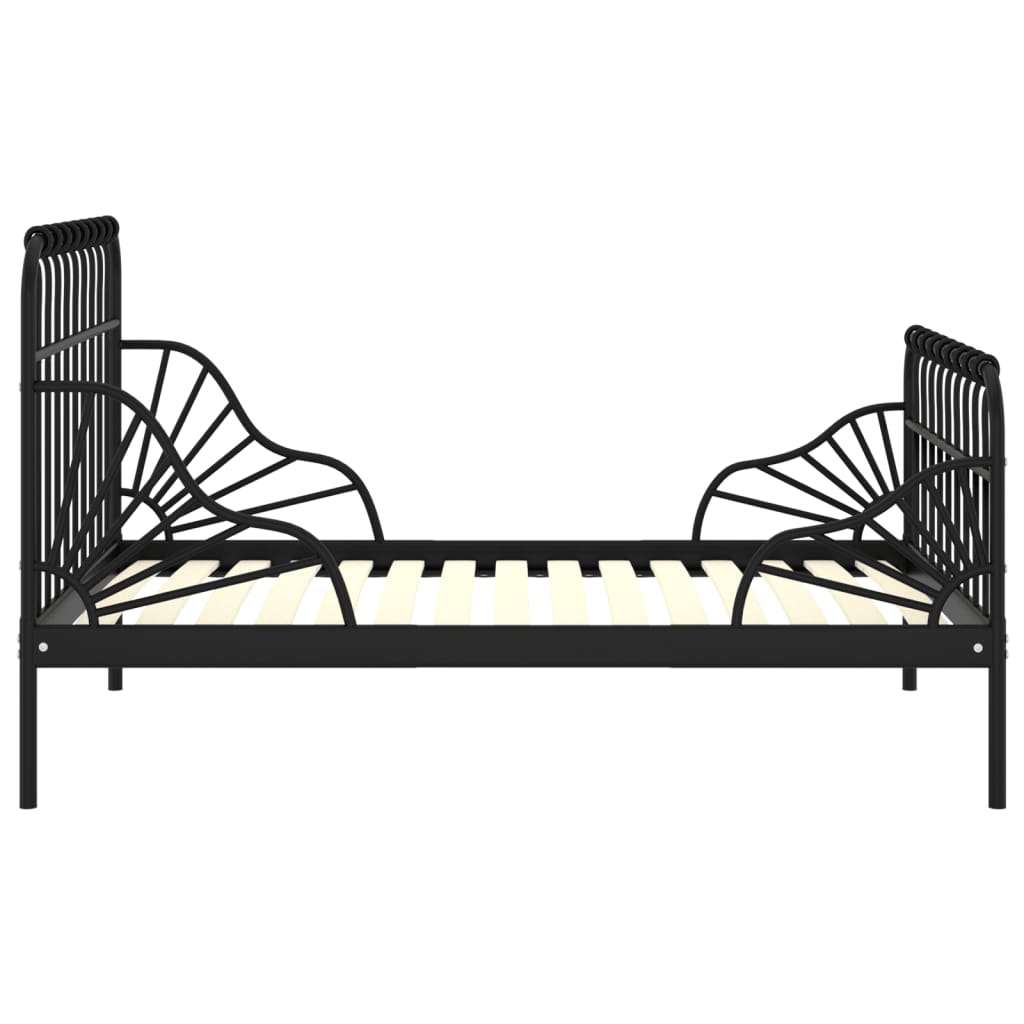 vidaXL Cadre de lit en métal noir 80x130/200 cm