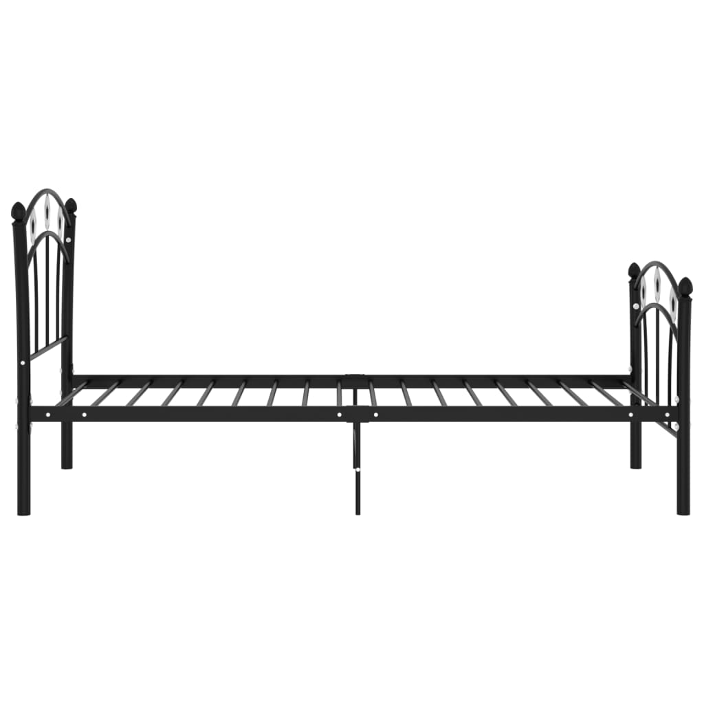 vidaXL Football Design Metal Bed Frame Black 90x200 cm