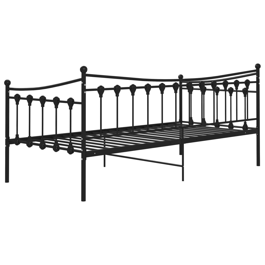 vidaXL Slaapbank metaal zwart 90x200 cm