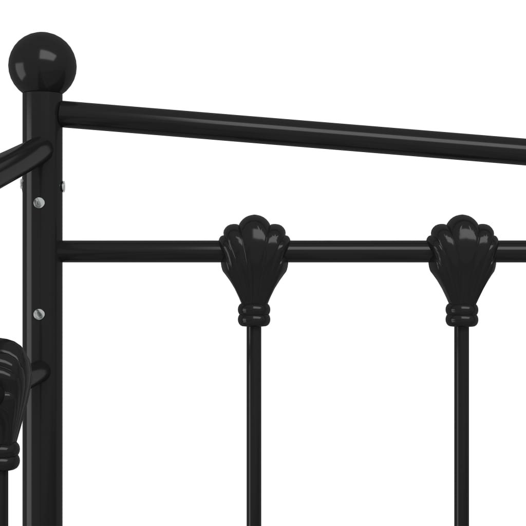 vidaXL Slaapbank uittrekbaar metaal zwart 90x200 cm