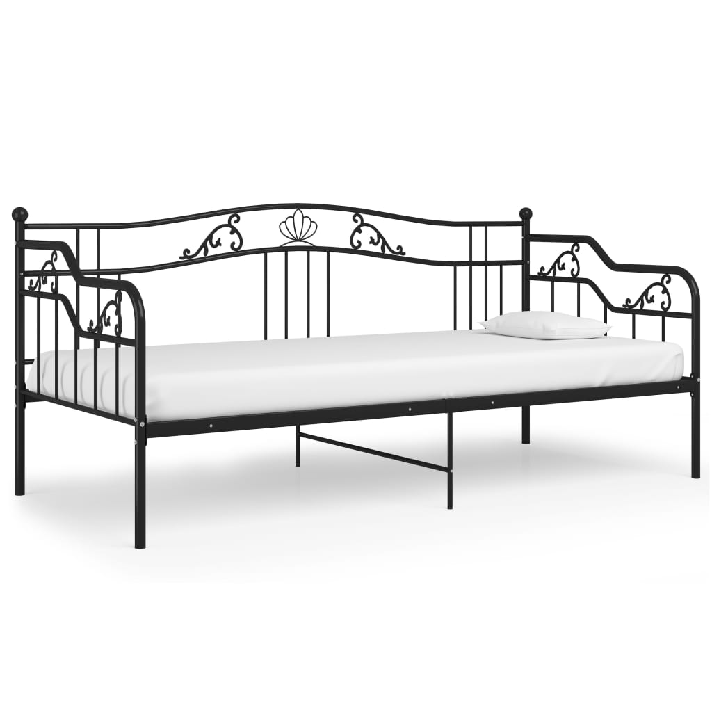 vidaXL Slaapbank metaal zwart 90x200 cm