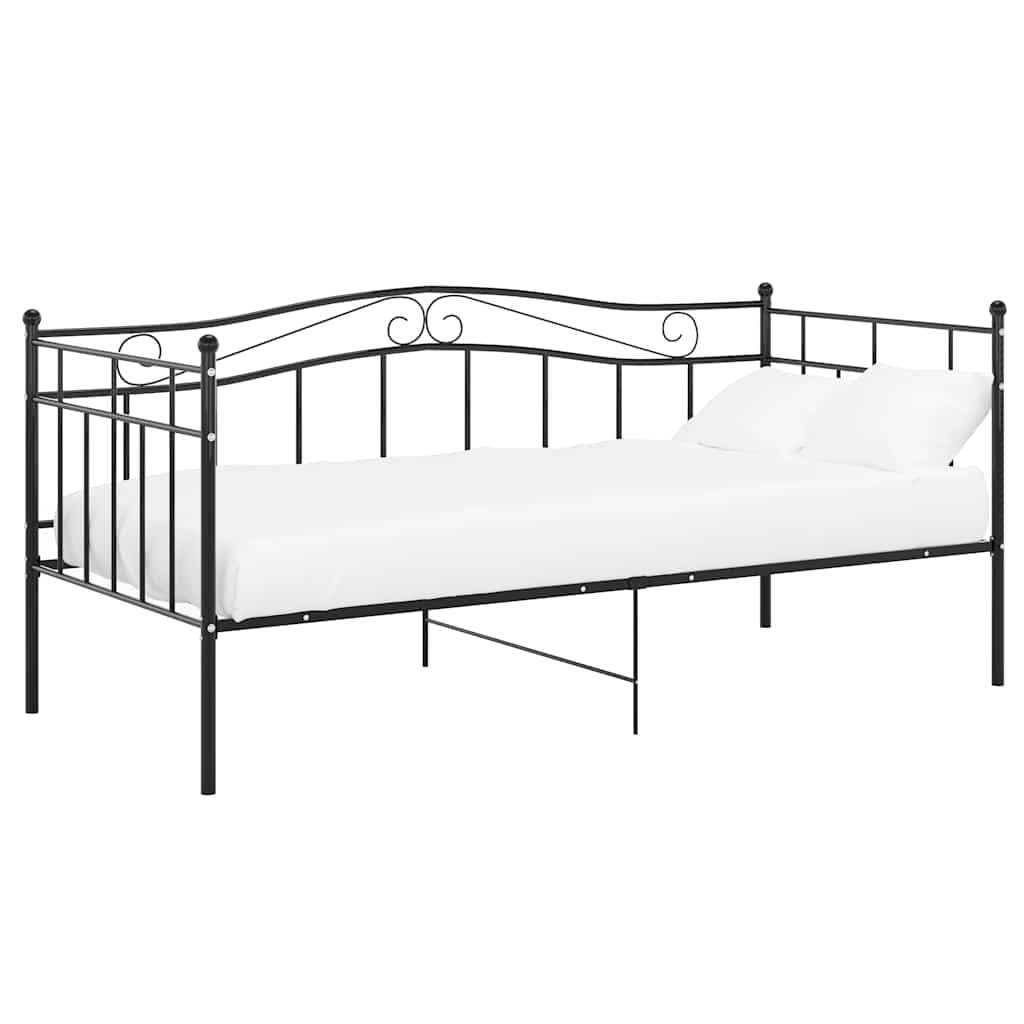 vidaXL Slaapbank metaal zwart 90x200 cm