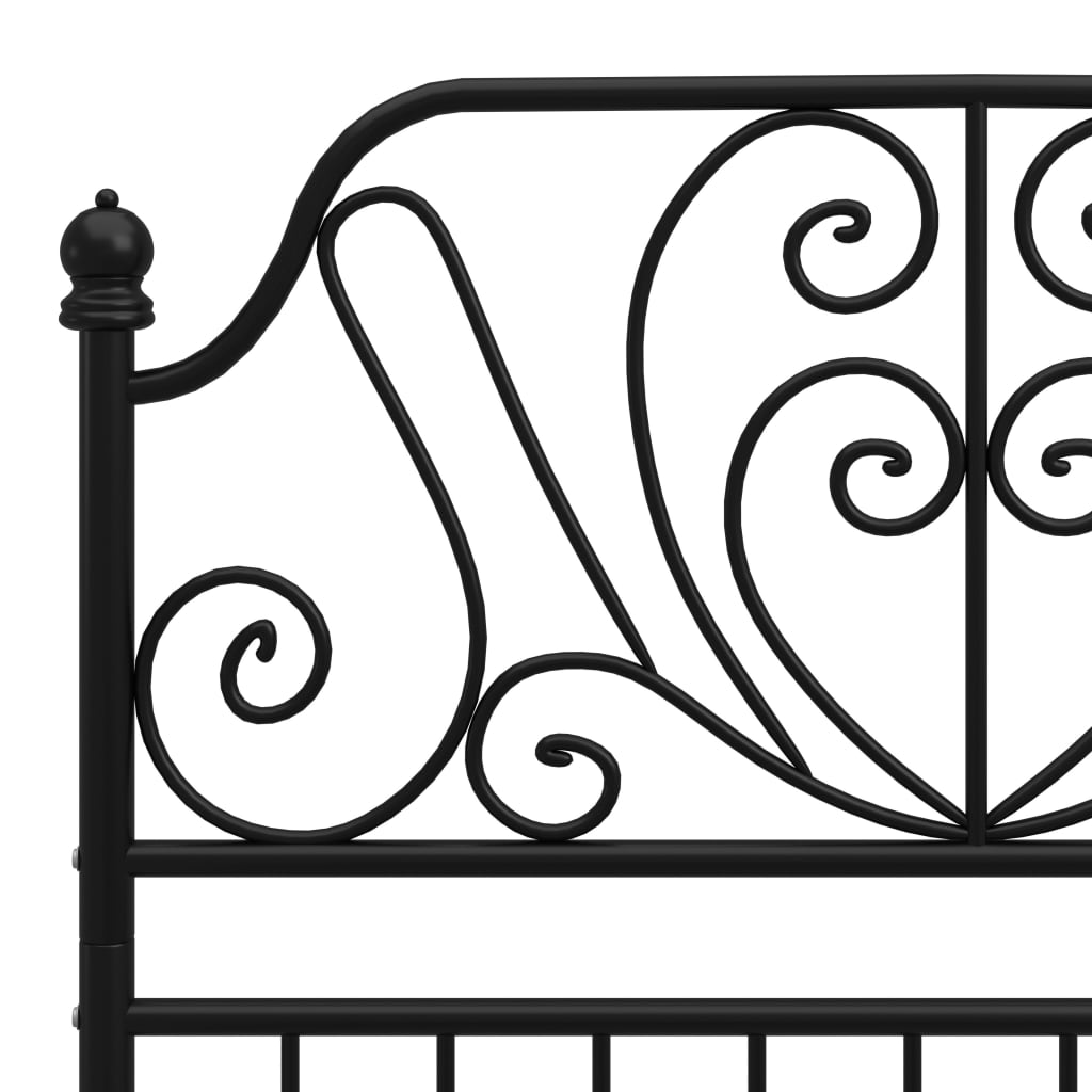 vidaXL Metal Bed Frame Black 90x200 cm