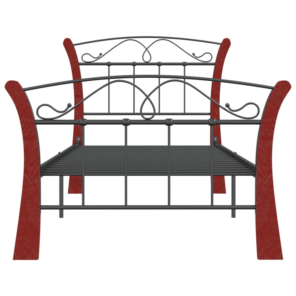 vidaXL Metal Bed Frame Black 90x200 cm