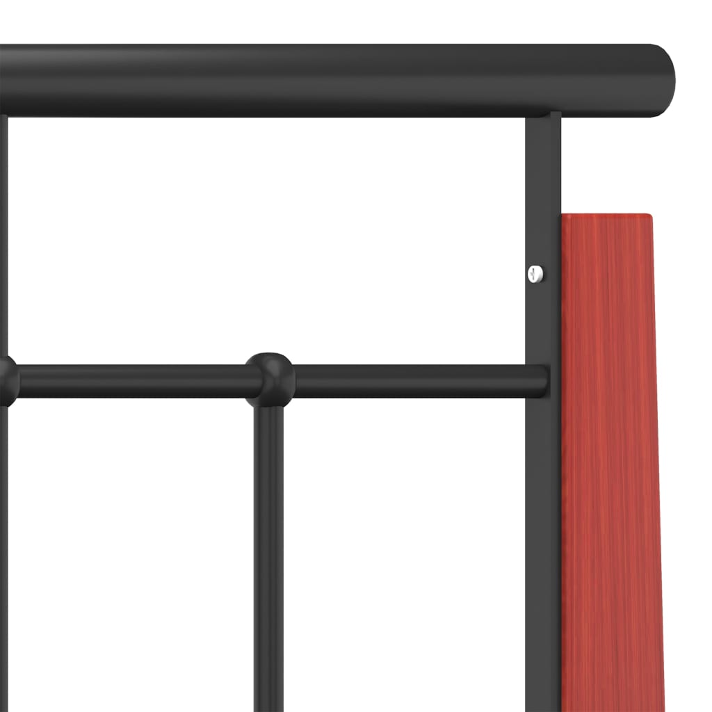 vidaXL Metal and Solid Oak Bed Frame 90x200 cm
