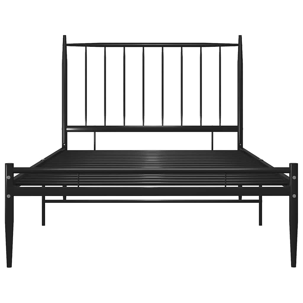 vidaXL Bedframe metaal zwart 90x200 cm