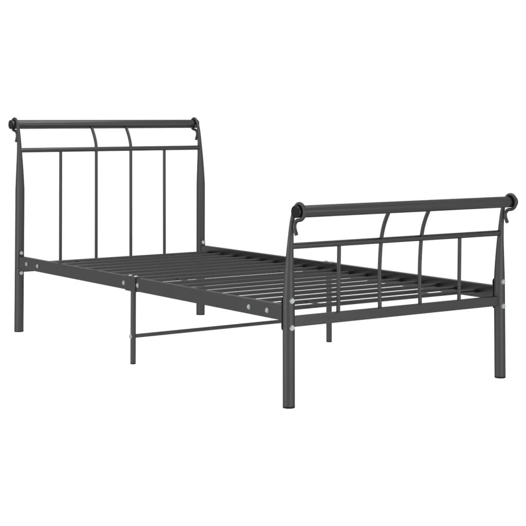 vidaXL Cadre de lit métal noir 100x200 cm