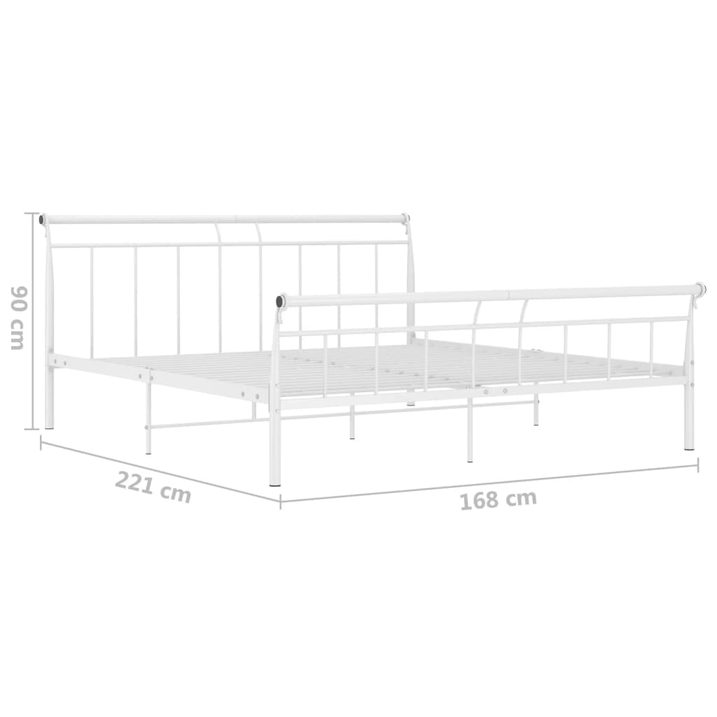 vidaXL Bedframe metaal wit 160x200 cm