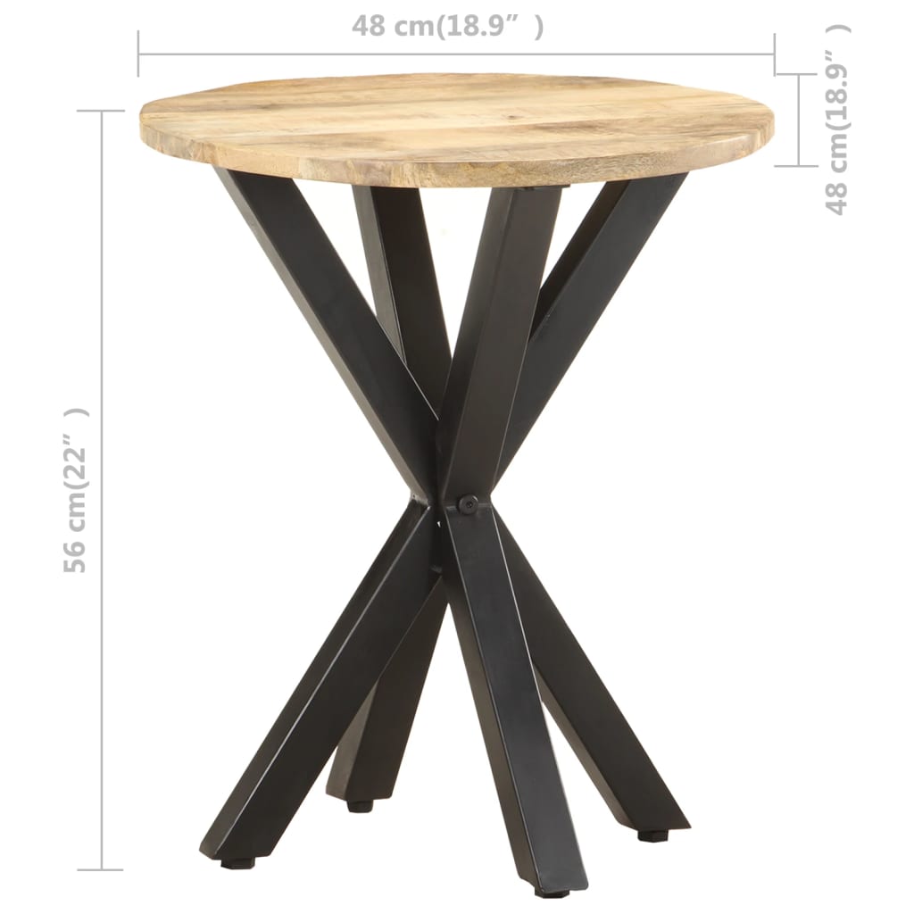 vidaXL Bijzettafel 48x48x56 cm massief mangohout