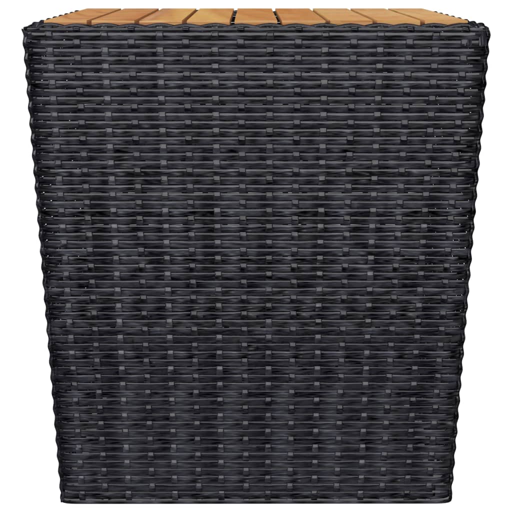 vidaXL 3-Piece Bistro Set Poly Rattan and Acacia Wood Black