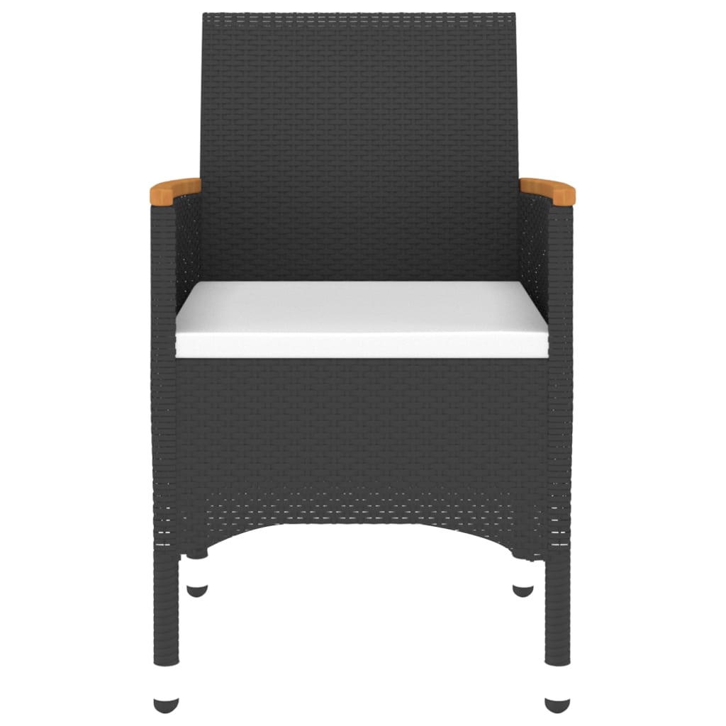 vidaXL 3-Piece Garden Lounge Set Poly Rattan Black