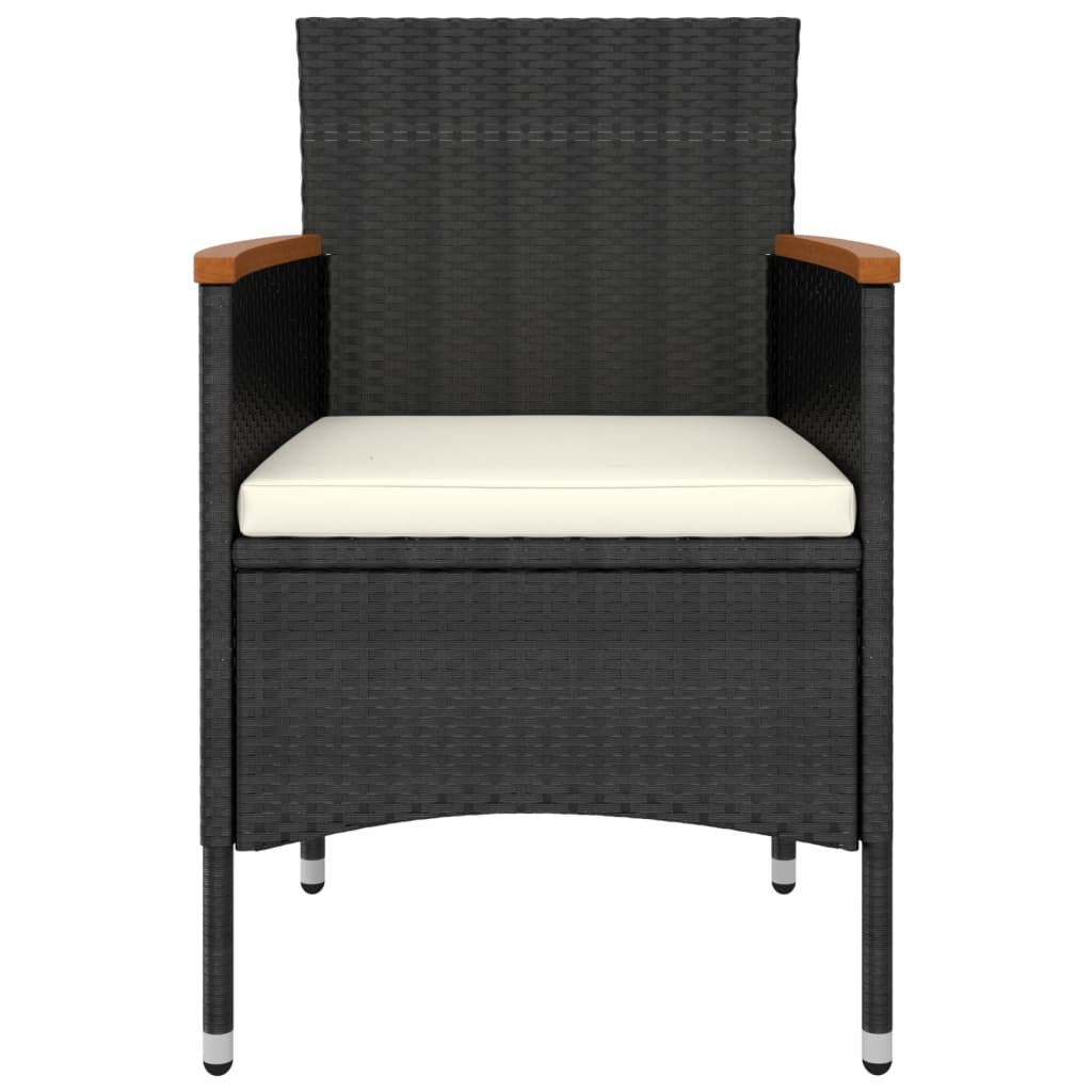 vidaXL 5-piece Lounge Set poly rattan black