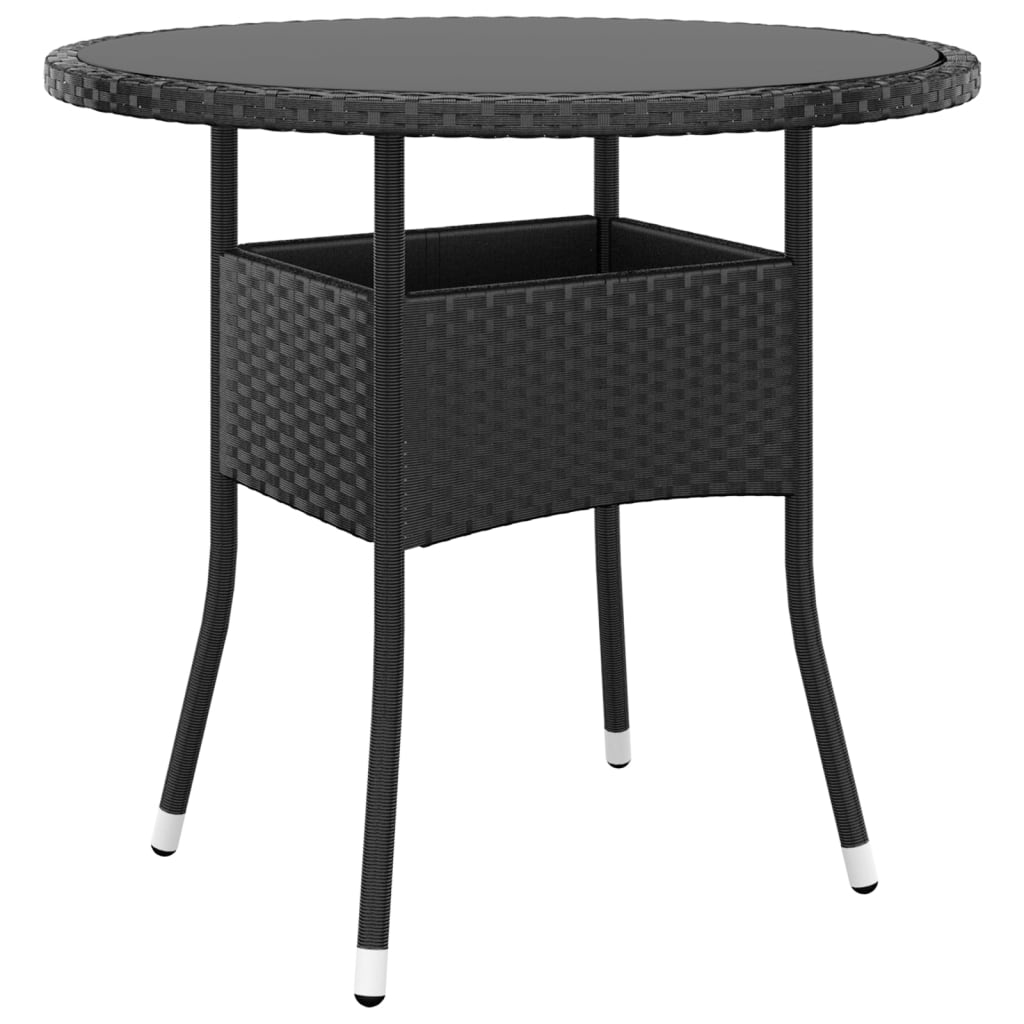 vidaXL 3-Piece Garden Lounge Set Poly Rattan Black