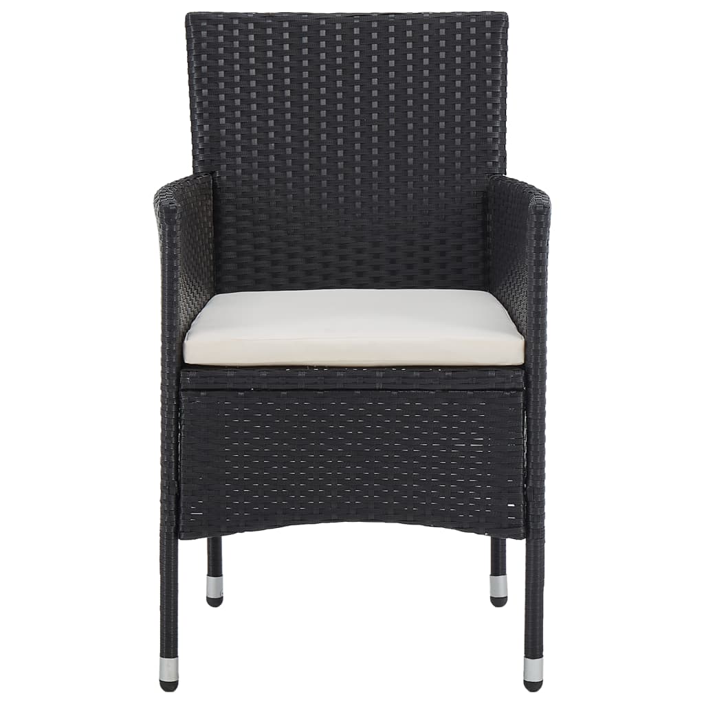 vidaXL 5-piece Garden Dining Set poly rattan black