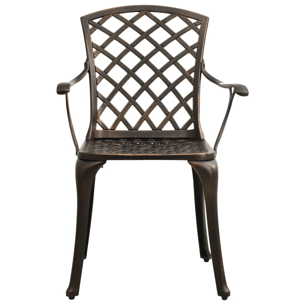vidaXL Garden Chairs 2 pcs Cast Aluminum Bronze