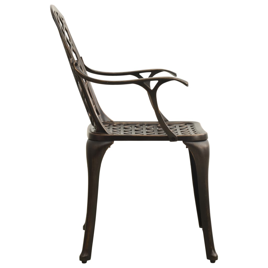 vidaXL Garden Chairs 2 pcs Cast Aluminum Bronze