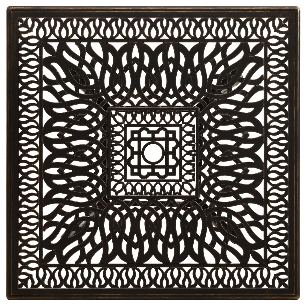 vidaXL Tuintafel 90x90x73 cm gietaluminium bronskleurig