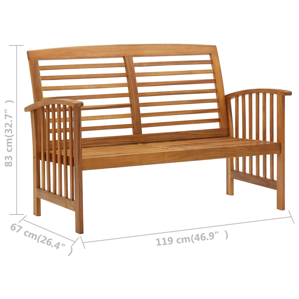 vidaXL 4-Piece Solid Acacia Wood Lounge Set