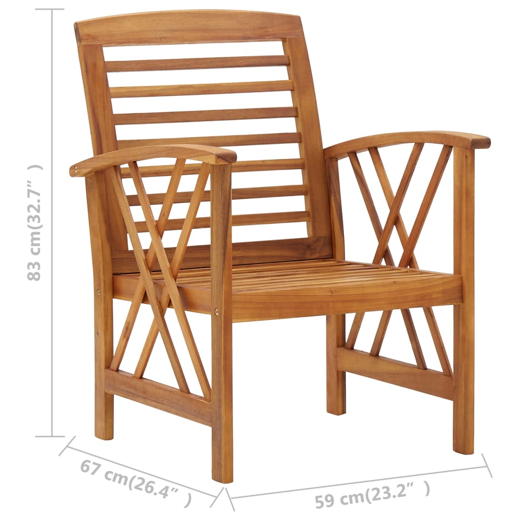 vidaXL 4-Piece Solid Acacia Wood Lounge Set