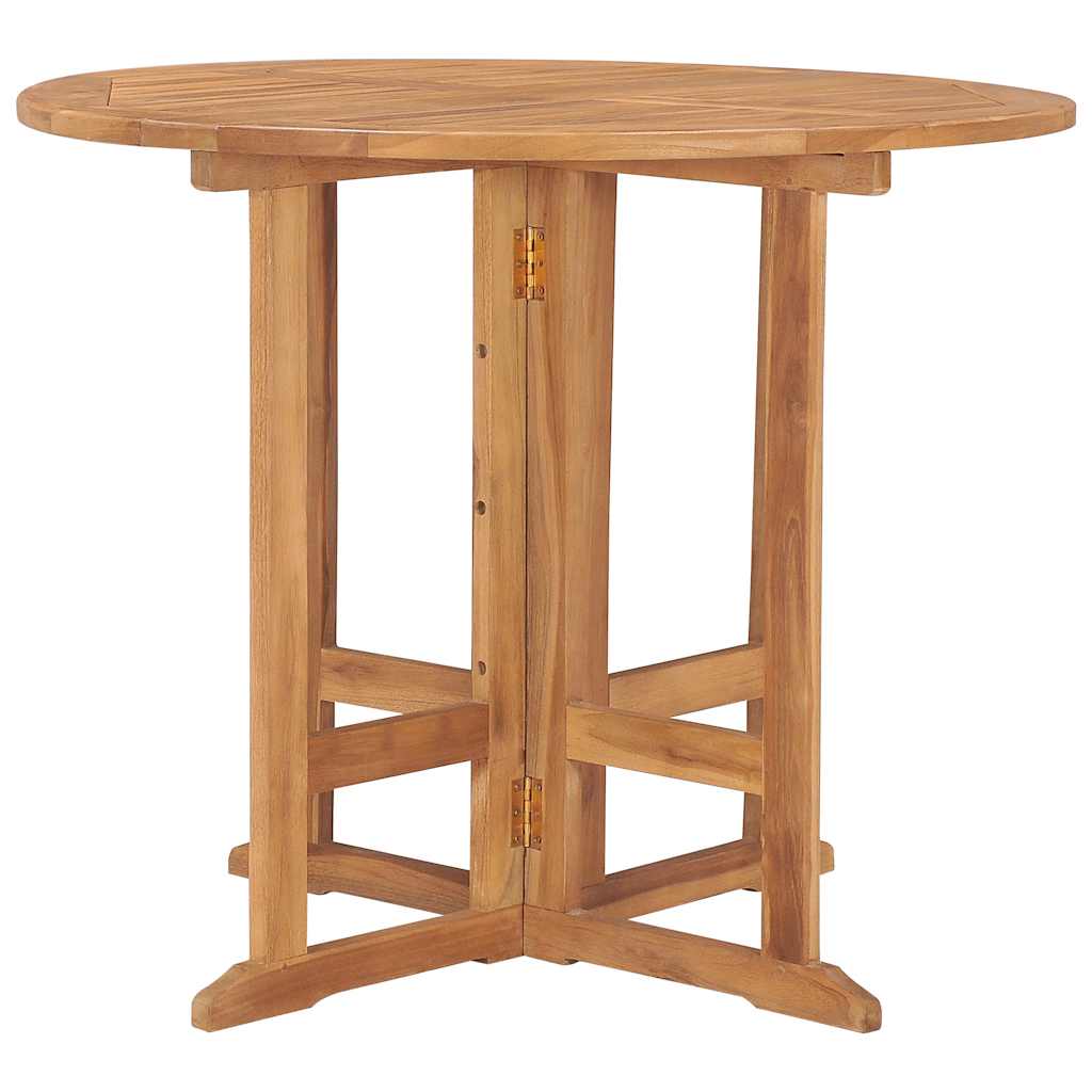 vidaXL Tuintafel inklapbaar Ø 90x75 cm massief teakhout