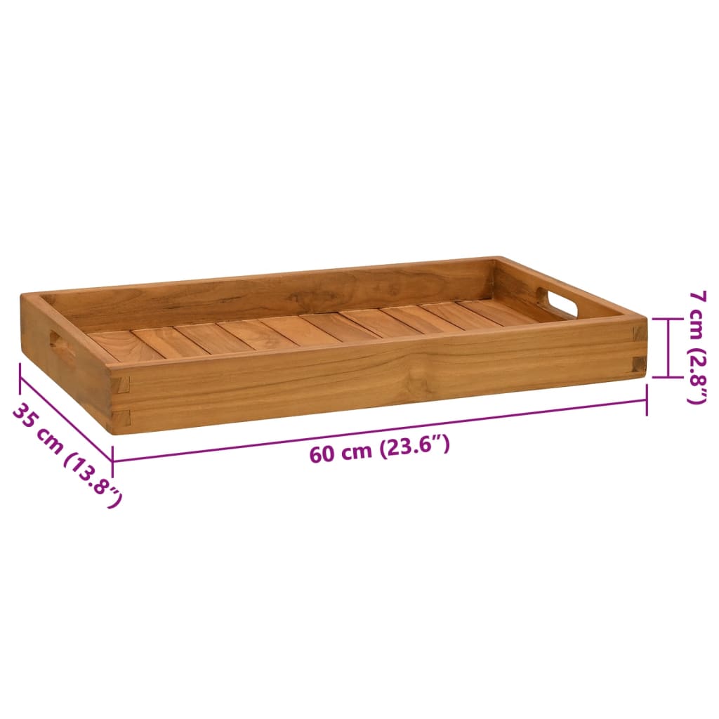 vidaXL Dienblad 60x35 cm massief teakhout