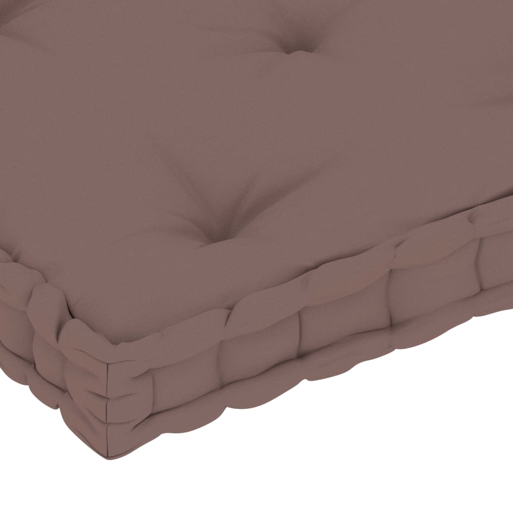 vidaXL Pallet Floor Cushion 73x40x7 cm cotton taupe