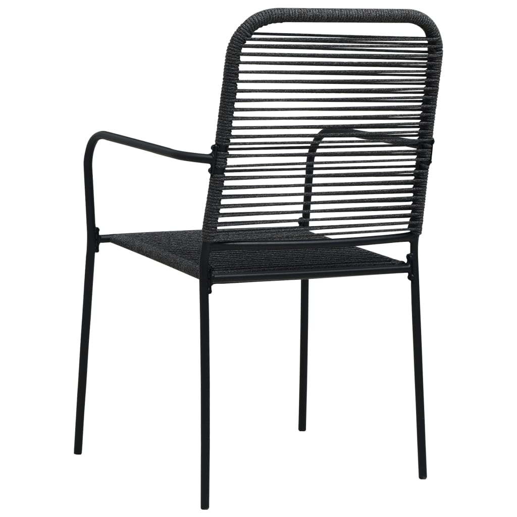 vidaXL 5-delige Tuinset katoenen touw en staal zwart